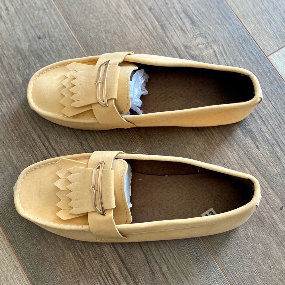YELLOW LOAFERS FLATS SLIPON SHOES - Picture 6 of 11